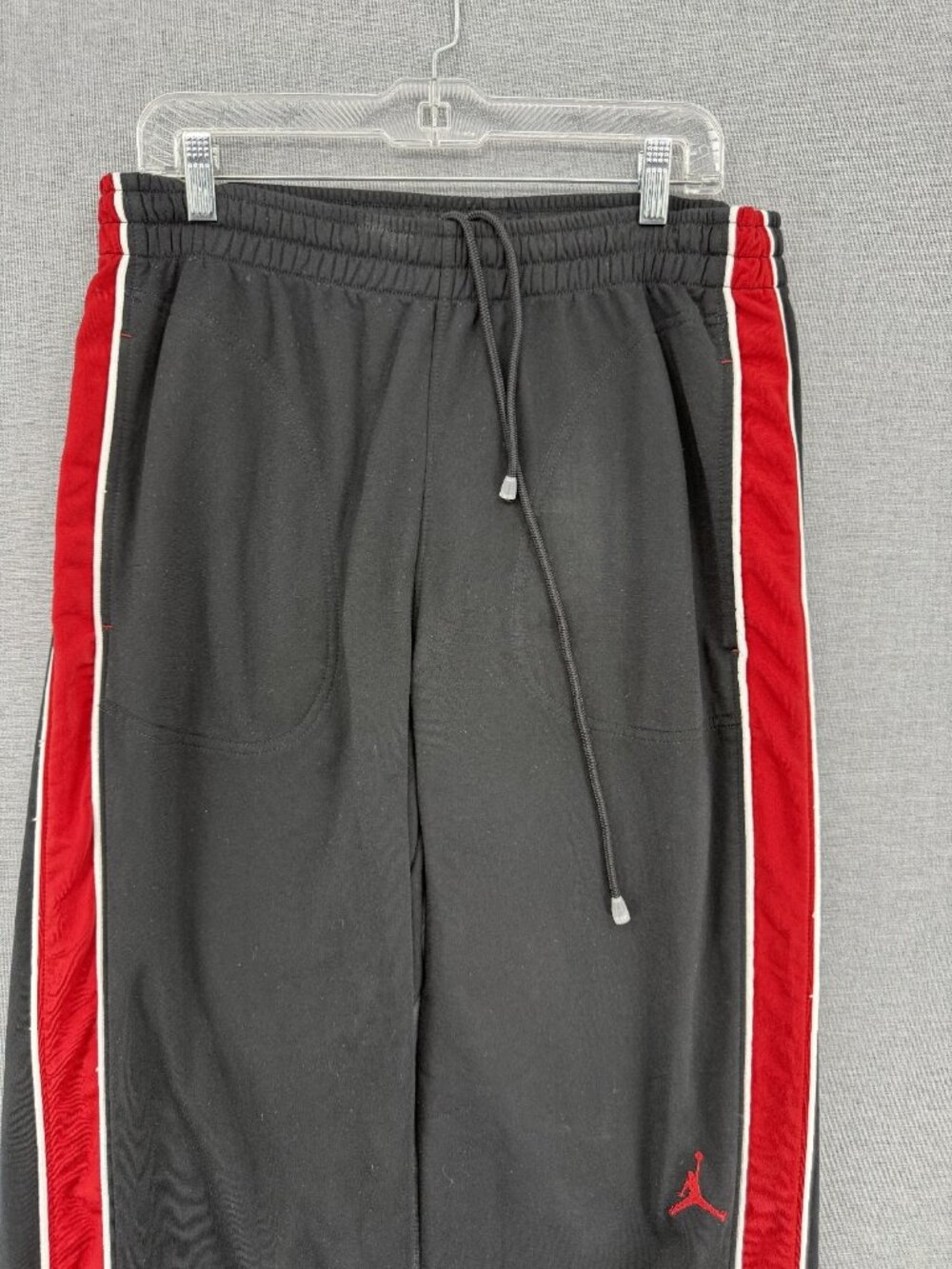 Vtg Nike Air Jordan Joggers Mens XL 28" Black Track Pants Ankle Zip Baggy Y2K